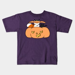 Halloween Fox and Black Cat Kids T-Shirt